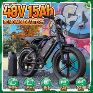 48V 15Ah removable ebike battery with BMS protection
