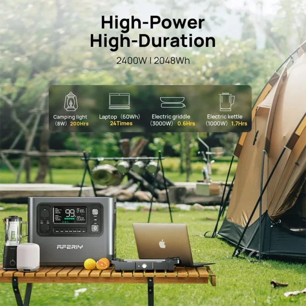 Aferiy P210 2400W Portable LiFePO4 Outdoor Power Station Generator